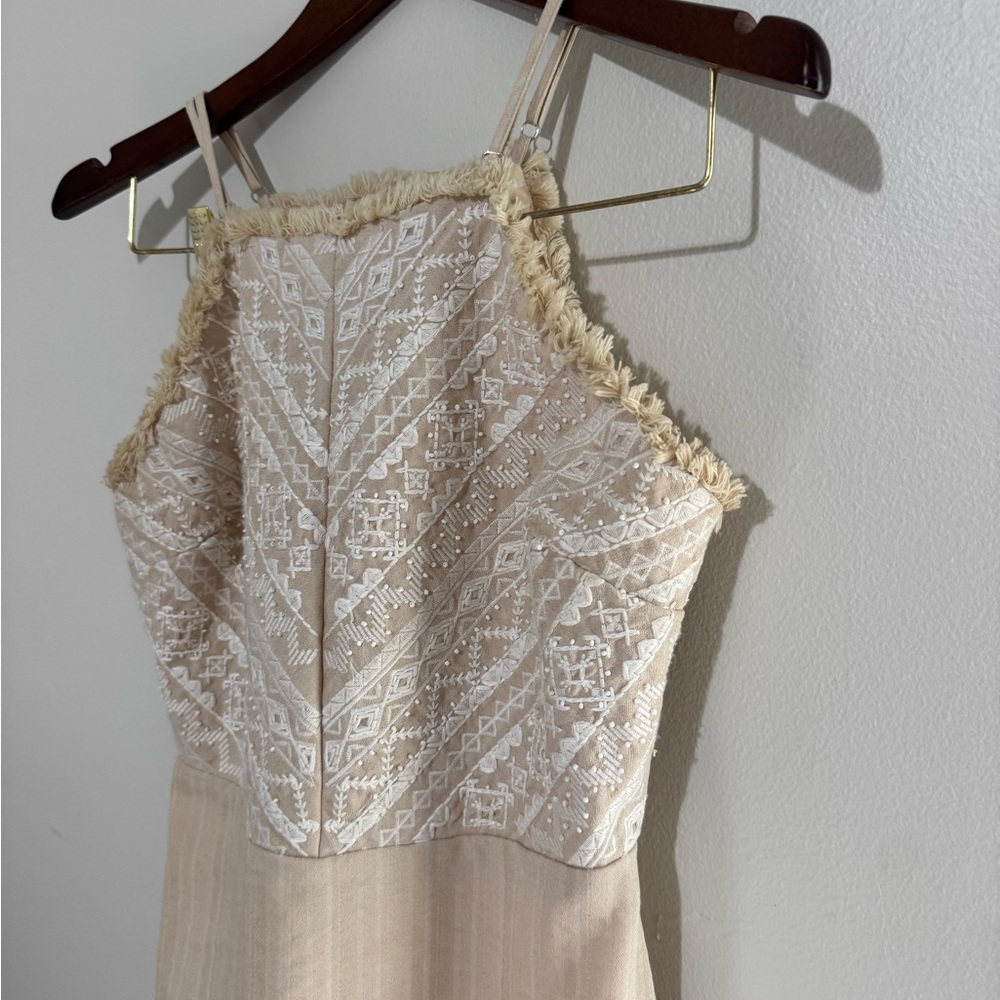 Miss Me Sweet Innocence Dress Beaded Embroidered Sz Small Ivory Summer Cocktail